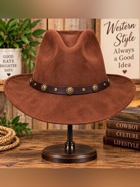 Universal Thread Cream Western Hat with Studded Band